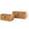Brown Rattan Handmade Woven Storage Box with Curved Tops & Wrapped Edges, 2ct.